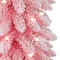 7ft. Pre-Lit Flocked Pink Artificial Alpine Pencil Tree, Clear Lights